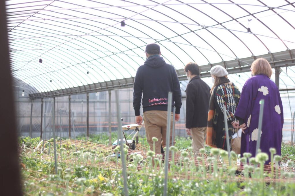 東大阪にあるシミズガーデンで農園見学