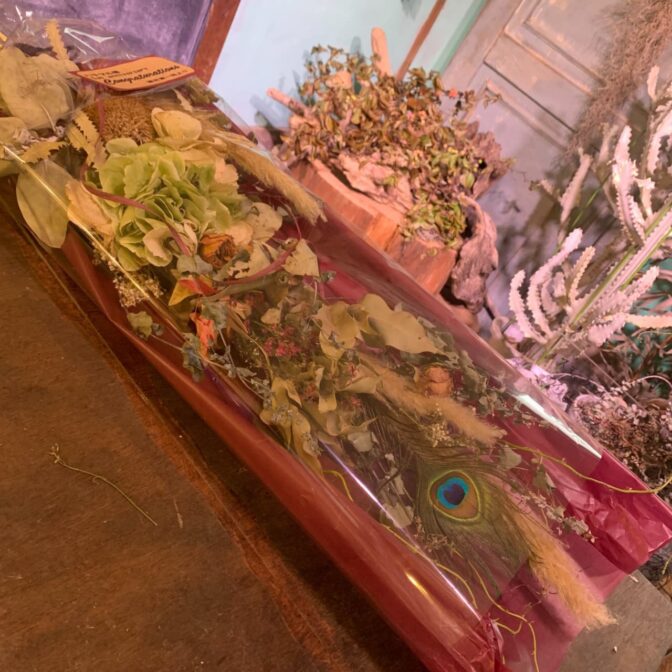 シミズガーデンの7月のドライフラワースワッグ6600