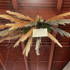 1周年のお祝いフラワーオブジェ