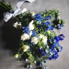 カラードレスに合わせたウェディングブーケ