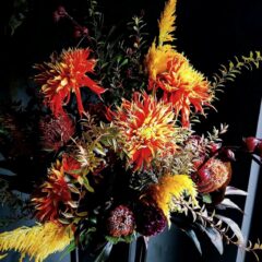 秋色のフラワースタンド