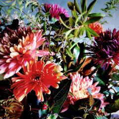 晩秋カラーのアレンジメント＋マム