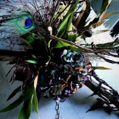 流木×ドライフラワーのオブジェ