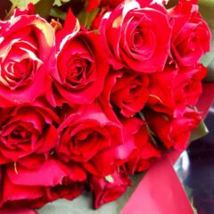 記念日のバラのブーケ